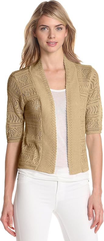 Missy Elbow Sleeve Lacy Shrug Sweater 