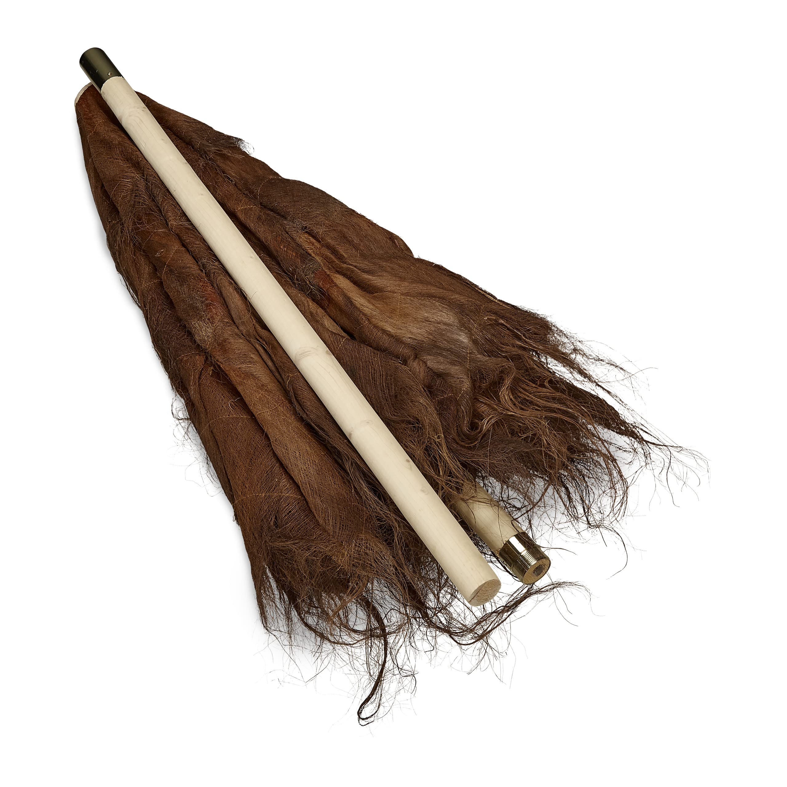 Relaxdays Parasol Style Hawaii, fabriqué Main, HxD: 250x215 cm, Sapin et Fibres Palmier, résiste aux intempéries, Marron