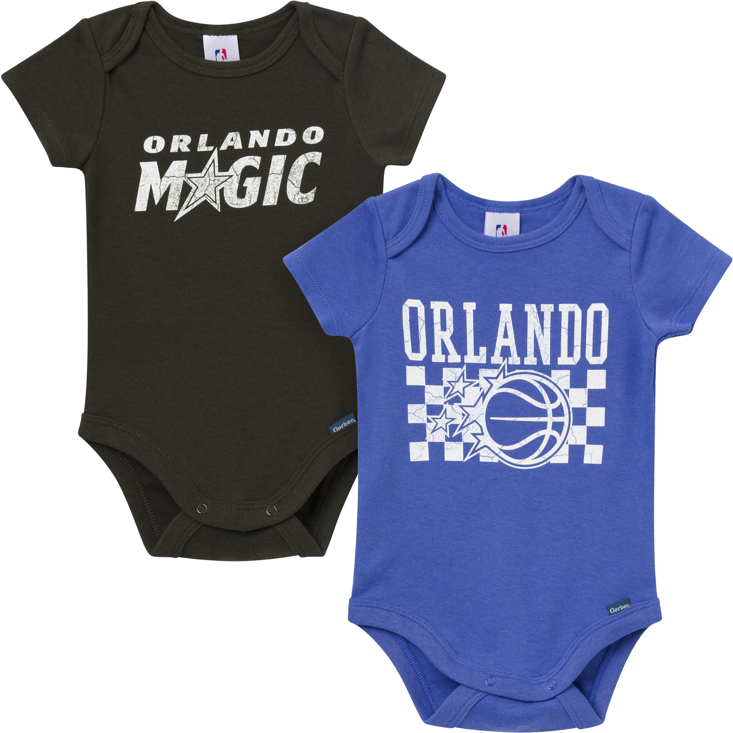 Gerber Baby NBA Boys &amp; Girls 2-Pack Short Sleeve Onesie Bodysuits
