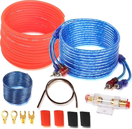 XMSJSIY Kit de cableado de audio para automóvil, kit de cable amplificador, 1500 vatios, instalación de subwoofer estéreo para automóvil, camión,