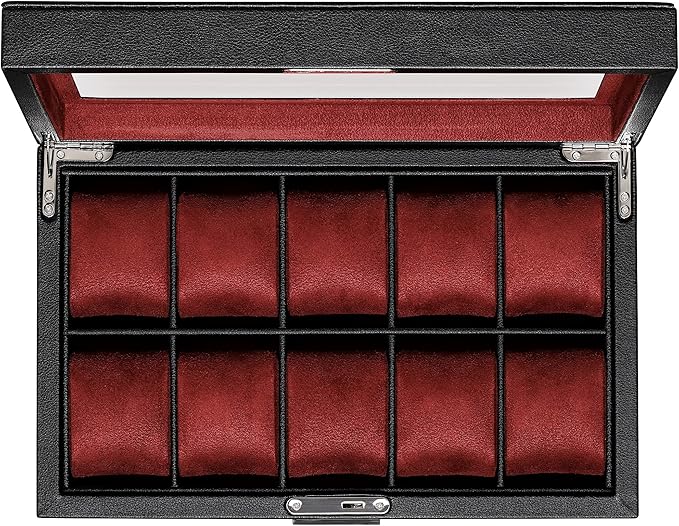 ROTHWELL 10 Slot Leather Watch Box Luxury Watch Case