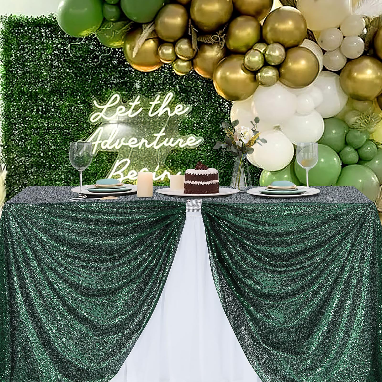 Sparkle Sequin Tablecloth Rectangle Table Cloth Linen Glitter Cake Tabletop