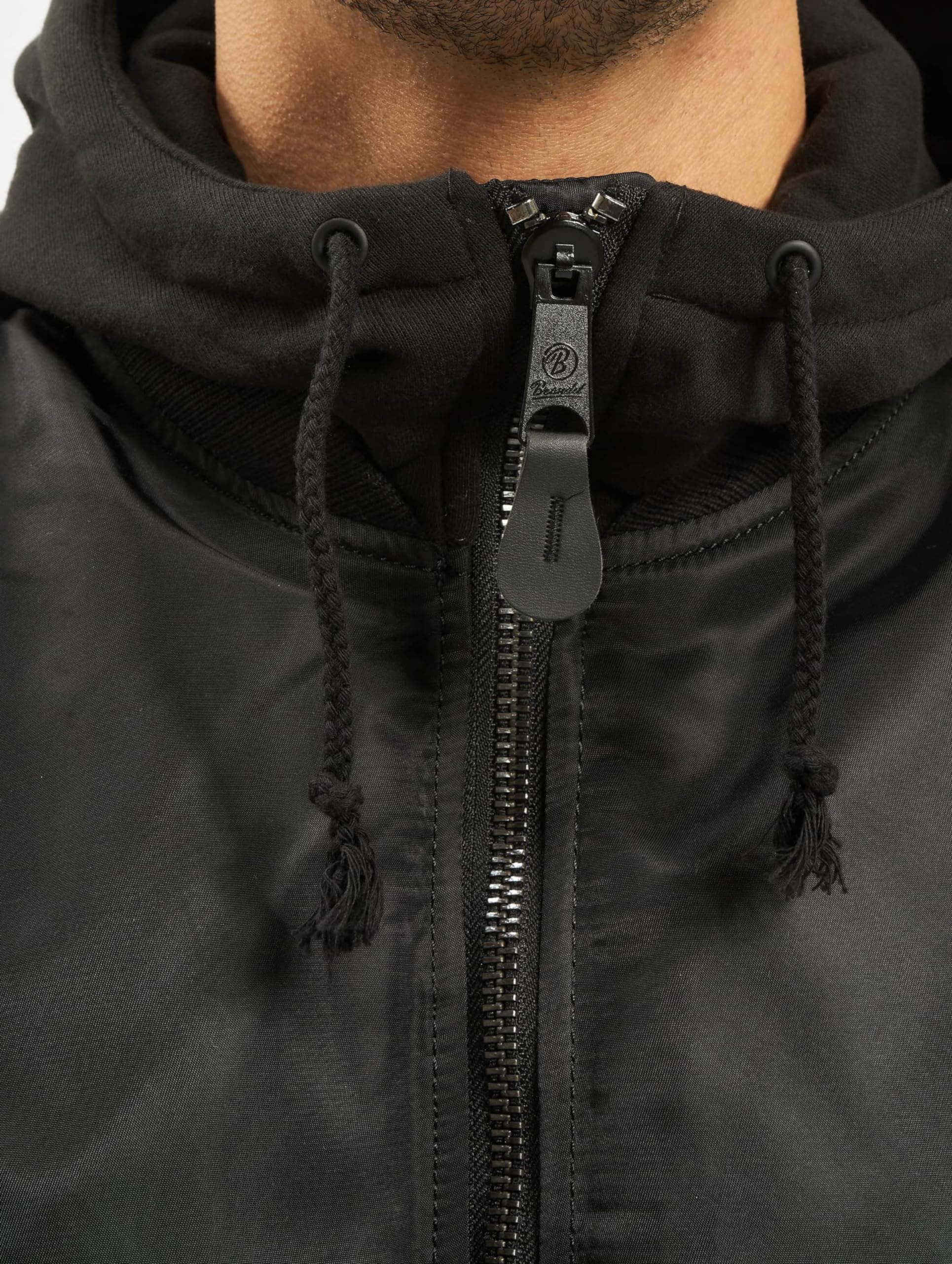 Brandit MA1 Sweathood Uomo Giacca Bomber nero 100% nylon