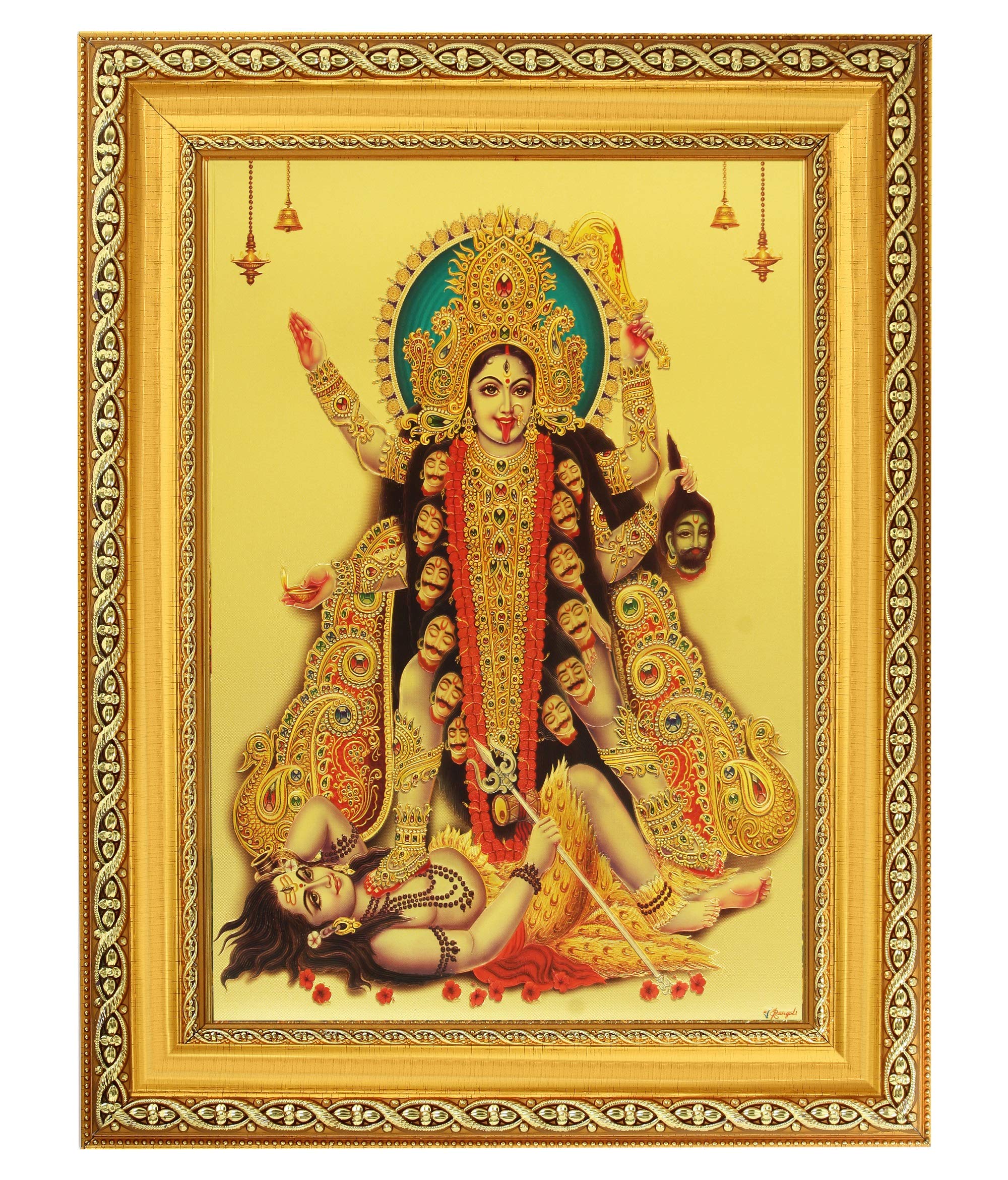Maa Kaali cadre doré photo dorée 28x35 cm décoration