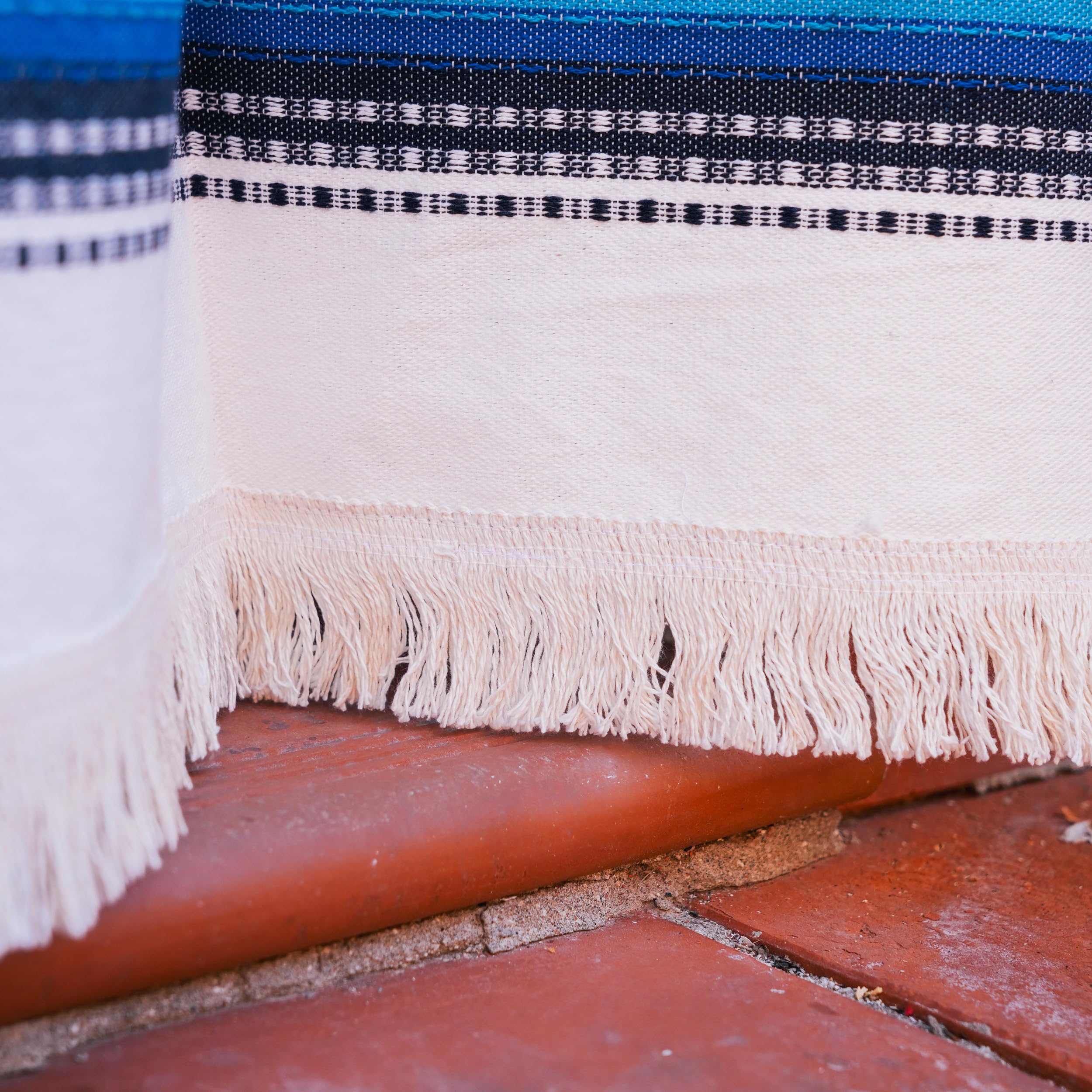 Tenda Parasole Rustica In Cotone - 160x215cm, Colore Ecru/Marrone, Fatta A Mano In Spagna - Foto 8