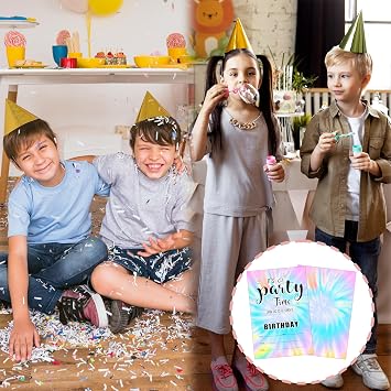 Tie Dye Theme Birthday Invitations, Fill-In Style Birthday Party Invitations with Envelopes For Boys Girls(20-Pack), Birthday Party Decorations And Supplies -yqk-a63