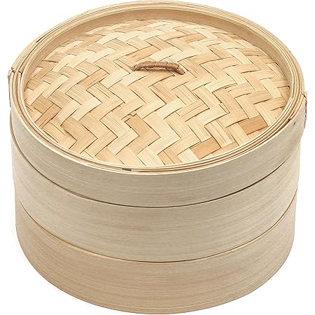 Trademark Innovations Bamboo Steamer - 3 Piece - 10 Inch Diameter