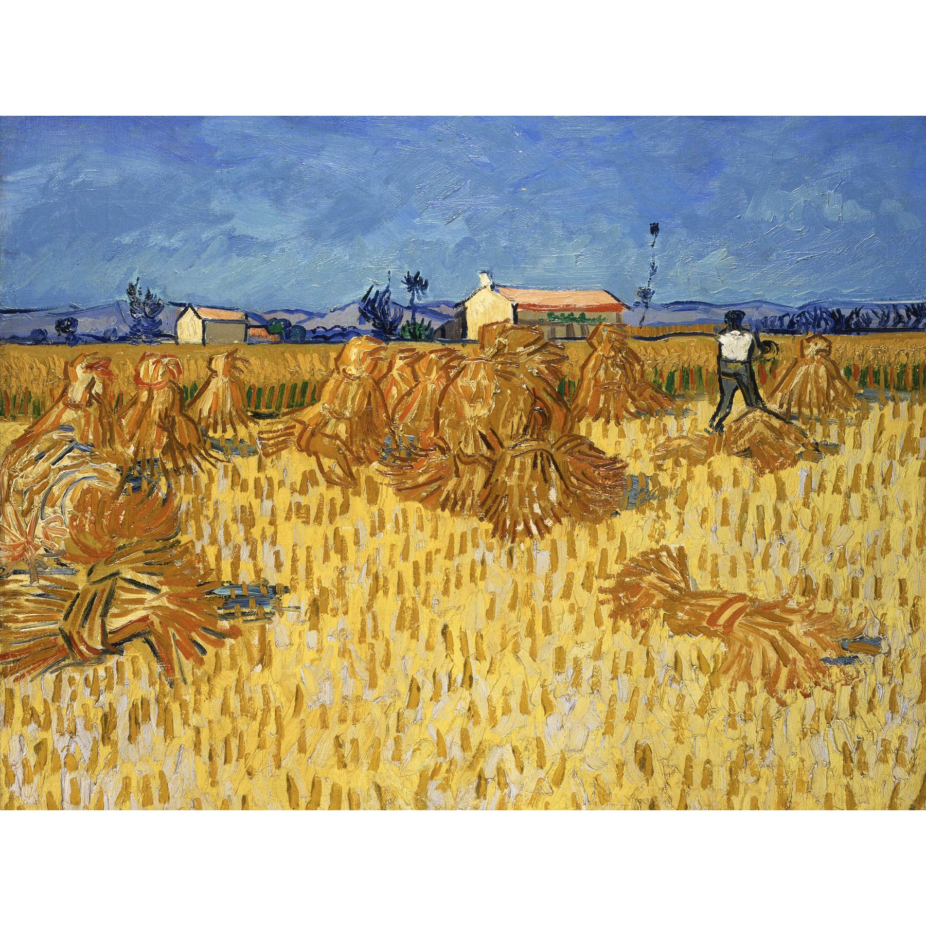Van Gogh Corn Harvest Provence Painting Premium Wall Art Canvas Print 18X24 Inch
