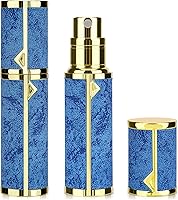 Vista 15 de LUEXBOX Botella de perfume portátil para viajes, mini dispensador de perfume recargable, 0.2 fl oz de piel sintética a prueba de fugas, pulverizador