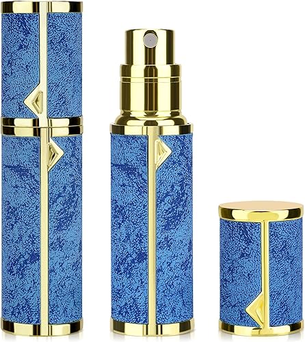 Miniatura 15 de LUEXBOX Botella de perfume portátil para viajes, mini dispensador de perfume recargable, 0.2 fl oz de piel sintética a prueba de fugas, pulverizador