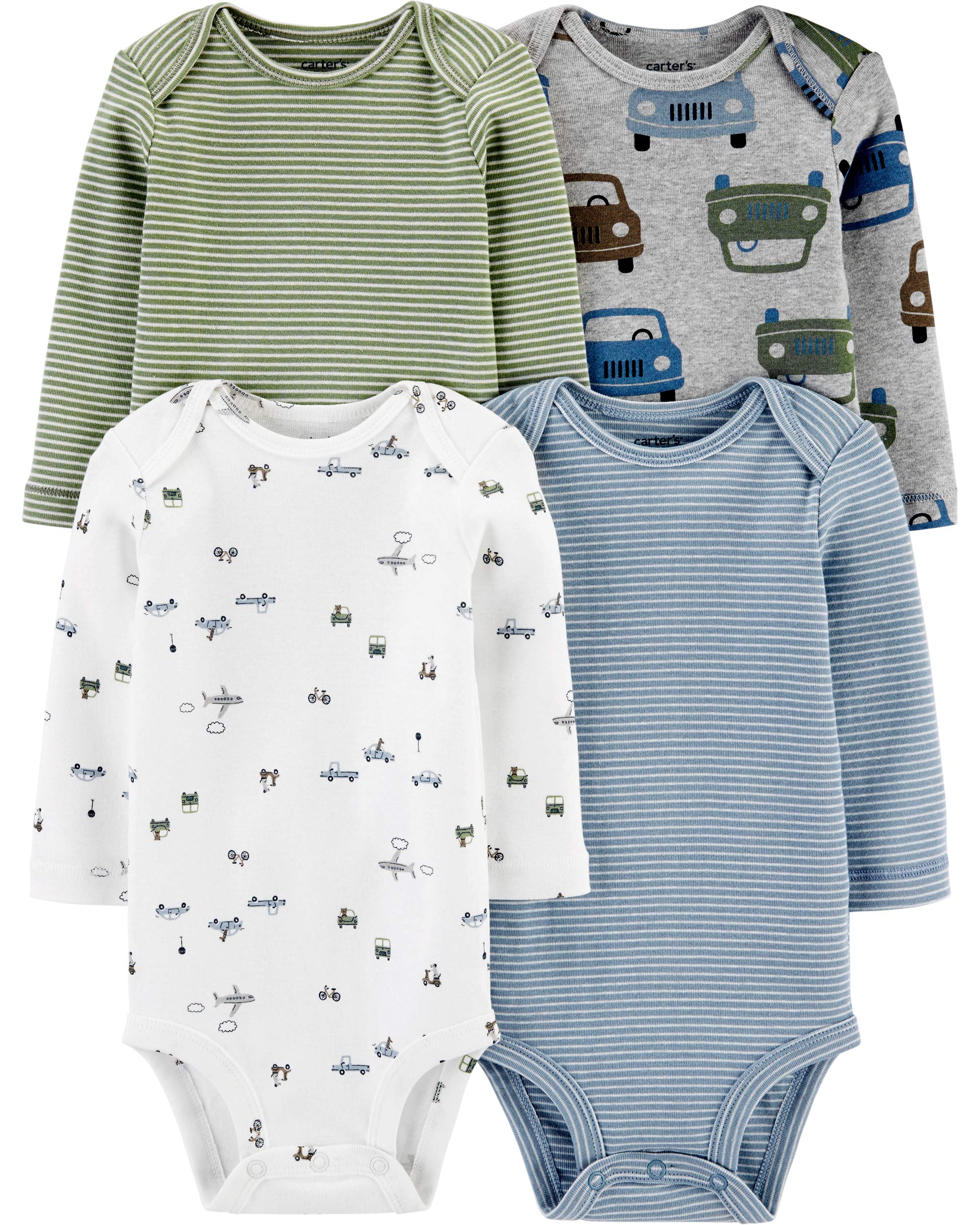 Baby Boys 4-Pack Long-Sleeve Original Bodysuits Solids