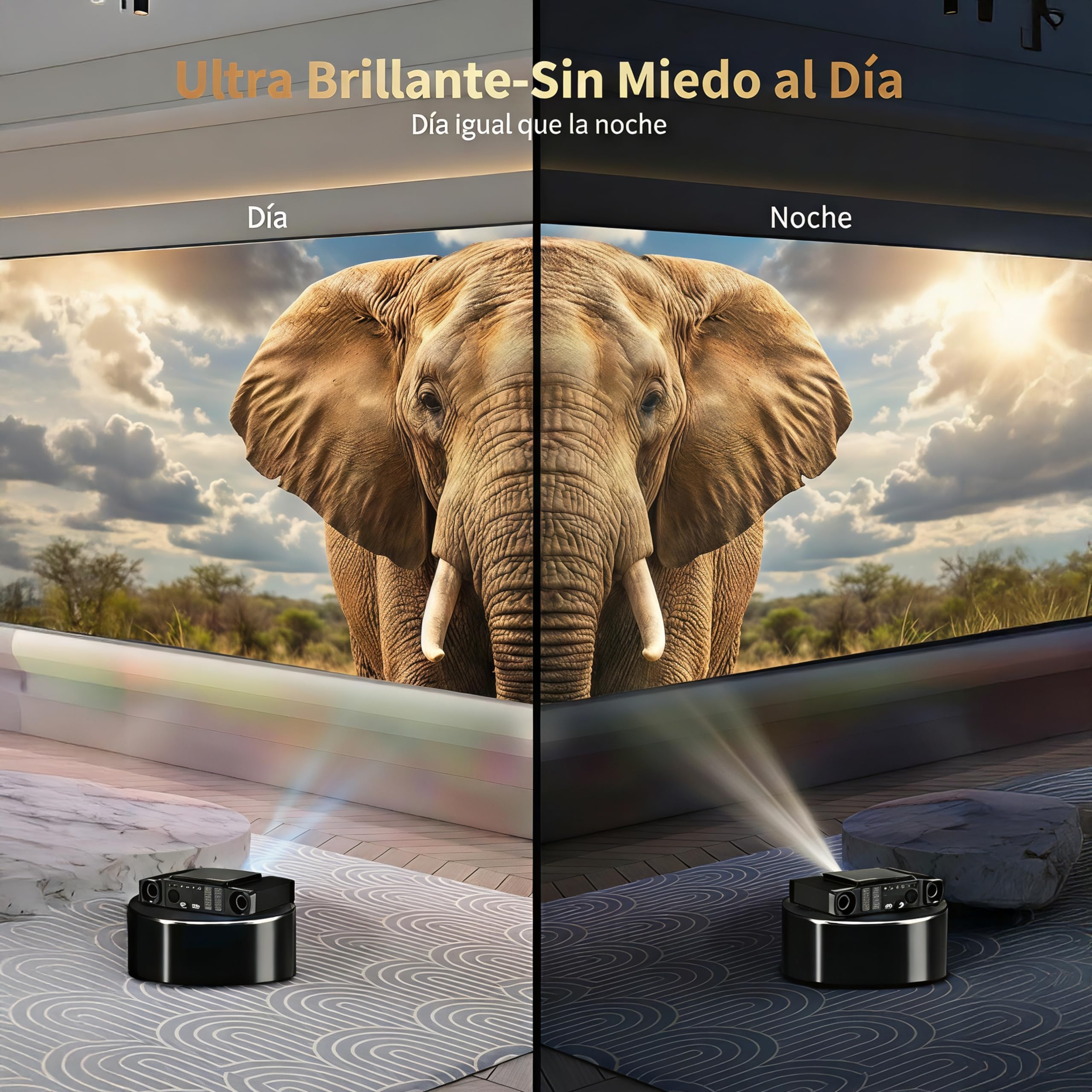Proyector Unicview Dess C5 Enterprise, [Google TV y 2500 ANSI], Innovador Sistema de Auto elevación motorizado, HDR, Certificado, Soporte 4K con WiFi 6 y Bluetooth, Enfoque y Keystone automáticos