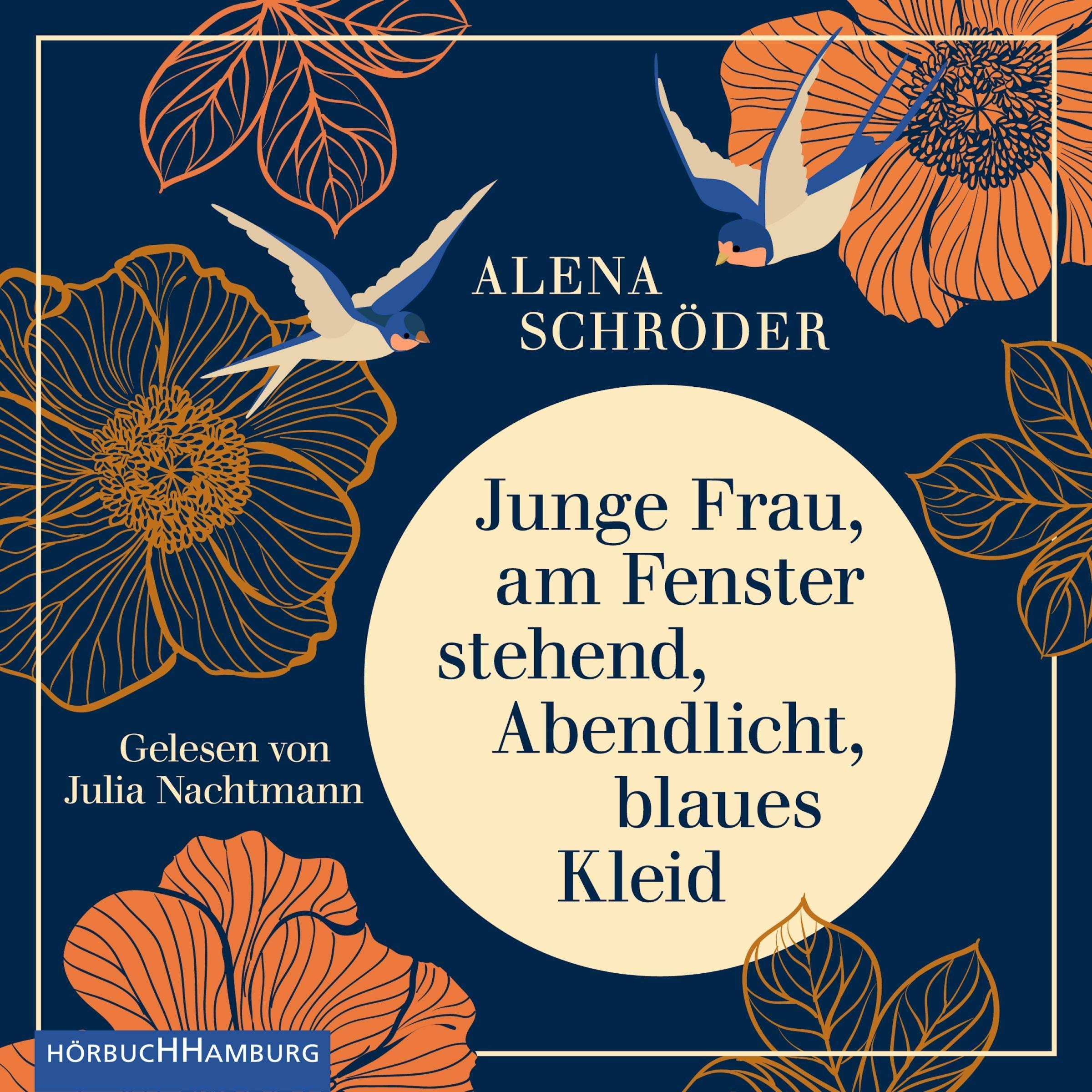Cover art for Junge Frau, am Fenster stehend, Abendlicht, blaues Kleid