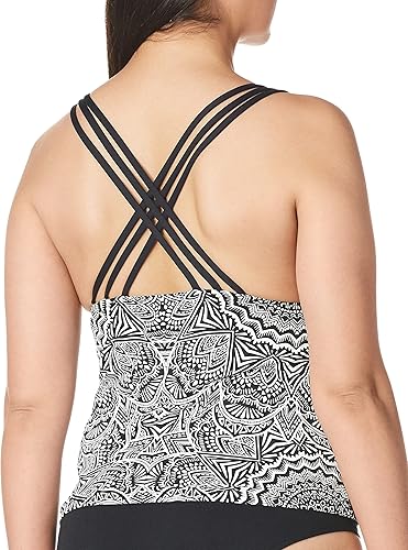 Miniatura 8 de La Blanca Top de traje de baño tankini con espalda cruzada para mujer
