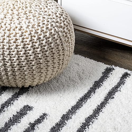 Miniatura 4 de JONATHAN Y MOH406A-210 Petra Stripe - Alfombra de pasillo geométrica para interiores, estilo bohemio, contemporáneo, glamuroso, fácil de limpiar,