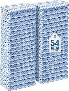 JOYMOOP Microfiber Cleaning Cloth, 54 Piece Set, Small, Blue | Dish Cloths for Washing Dishes | Kitchen Rags for Countertops | Highly Absorbent | Soft Microfiber | Lint Free | Easy Clean