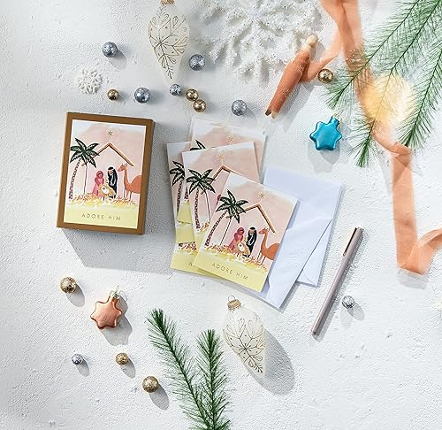Miniatura 4 de DaySpring - Studio 71 - Adore Him Nativity Christmas Cards - Él es digno - 18 tarjetas de caja de cerillas con sobres, NIV