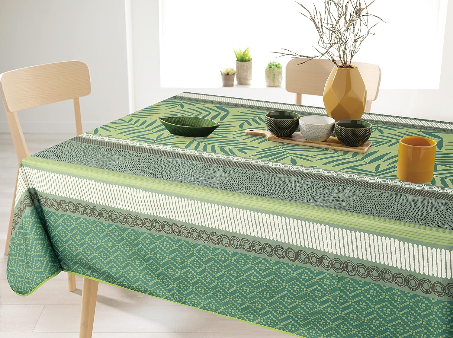 Nappe Provençale Rectangle Anti-Tâche 100% Polyester - Citron