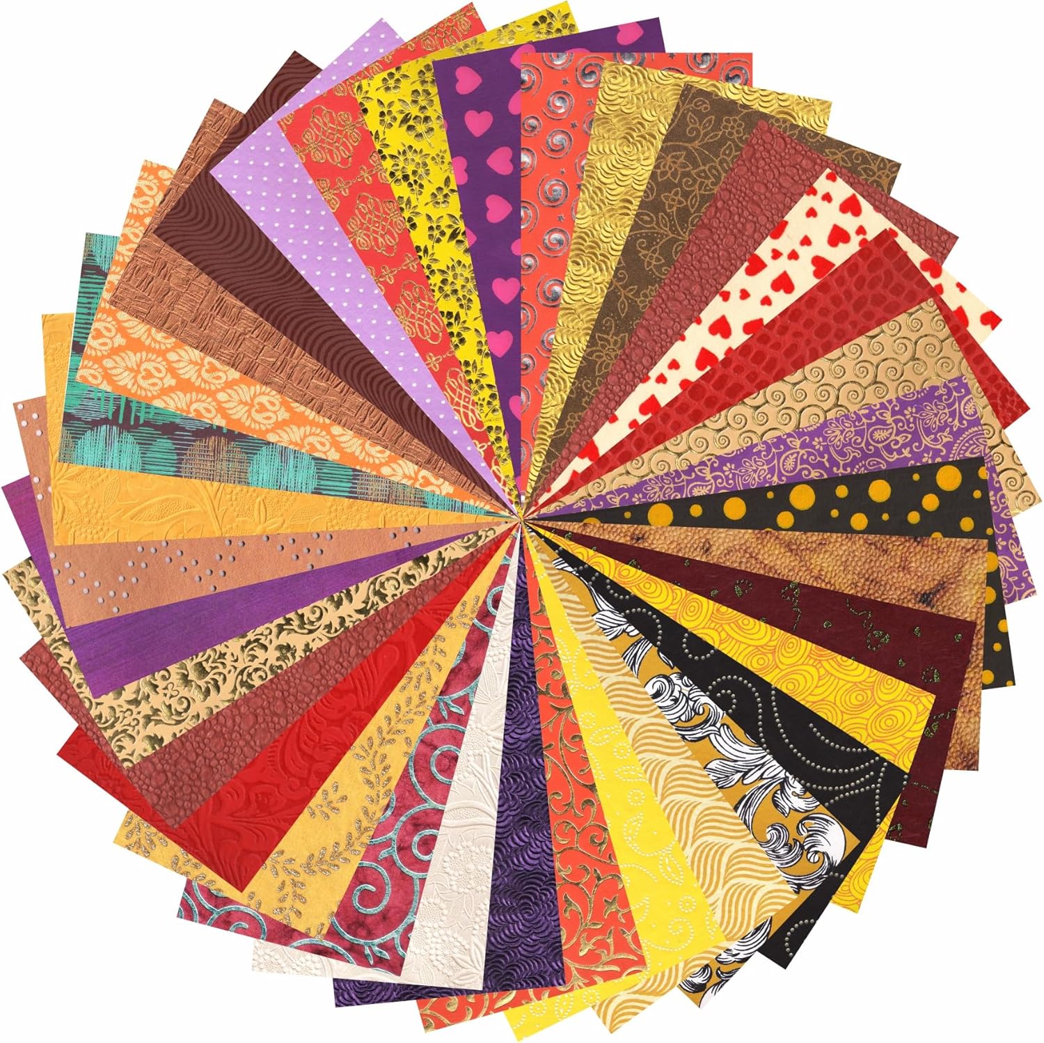 Paperhues Warm Colors Collection Handmade Scrapbook Papers 8.5x11" Pad, 36 Sheets.