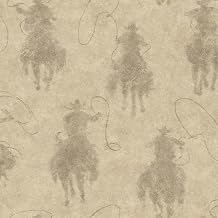 Yellowstone Stockman Silhouette Khaki Wallpaper, 4142-72640