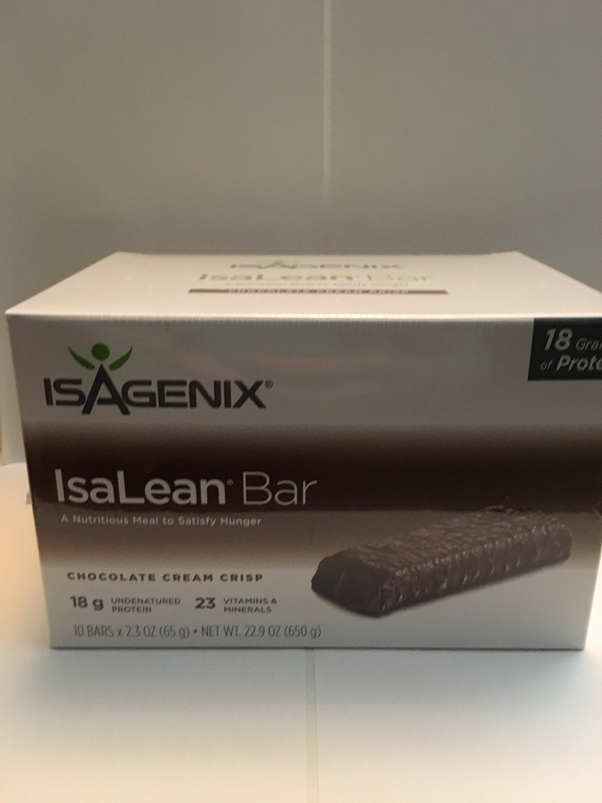 ISAGENIX Chocolate Cream Crisp 10 bars, net wt.-22.93 oz(650 g)