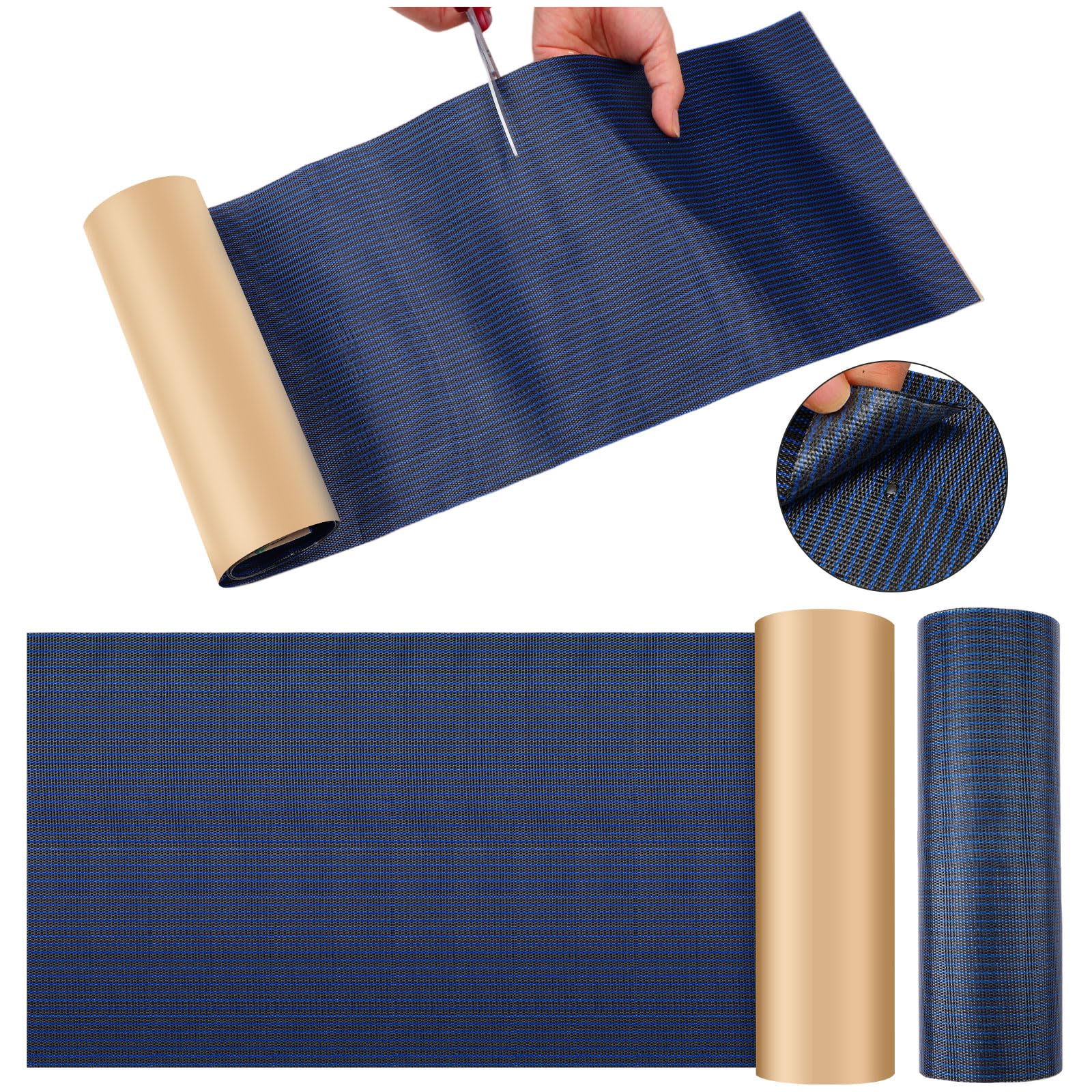 Pushglossy Kit de 2 rollos de parches de cubierta de seguridad para piscina, kit de reparación de parches de piscina de 39 x 8 pulgadas, parche de malla autoadhesiva para cubierta de piscina de