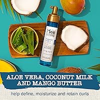 Vista 3 de Maui Moisture Mousse de espuma flexible para rizos de leche de coco, para peinado de cabello rizado, sin alcohol de secado, parabenos o silicona