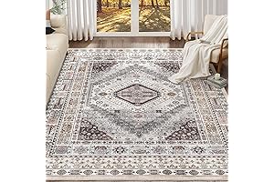 Textured Washable 8x10 Area Rugs for Living Room