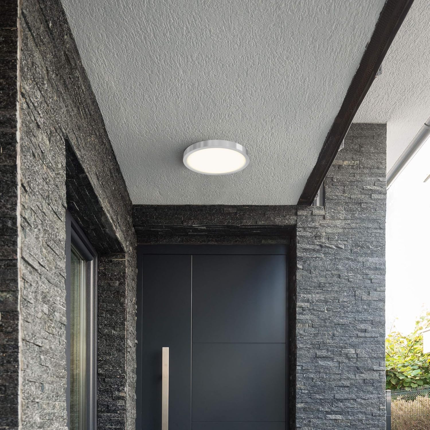 DALS Lighting 6 Inch Round Indoor/Outdoor LED Ceiling Flush Mount (Satin Nickel)
