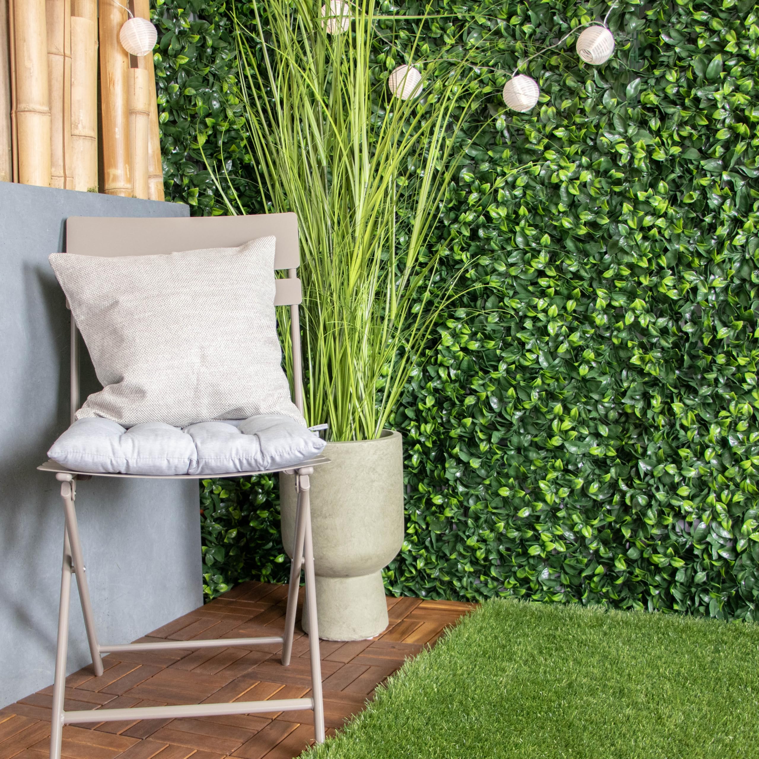 Primaflor - Ideen in Textil Kunstpflanzen-Wand - Ilex, 100 x 100 cm, UV-Stabilisierte Künstliche Pflanzenwand zur Wandmontage, Wandpaneele