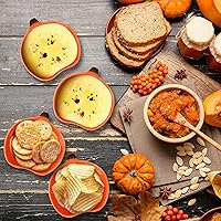 Vista 4 de Kolewo4ever 12 piezas de ramequines de calabaza de otoño, cuencos de cerámica para Acción de Gracias, cuenco de calabaza de 6 onzas, apto