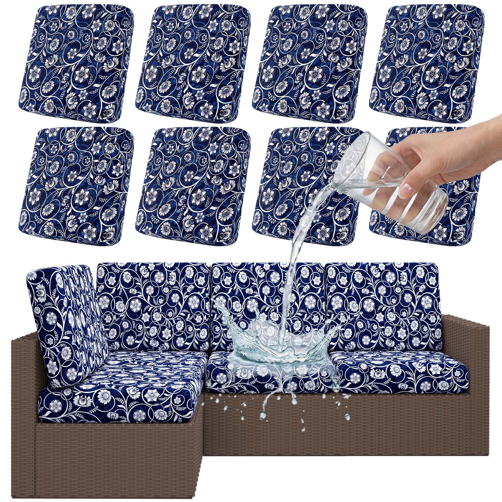 Smiry Waterproof Patio Cushion Covers, Stretch Outdoor Furniture Covers