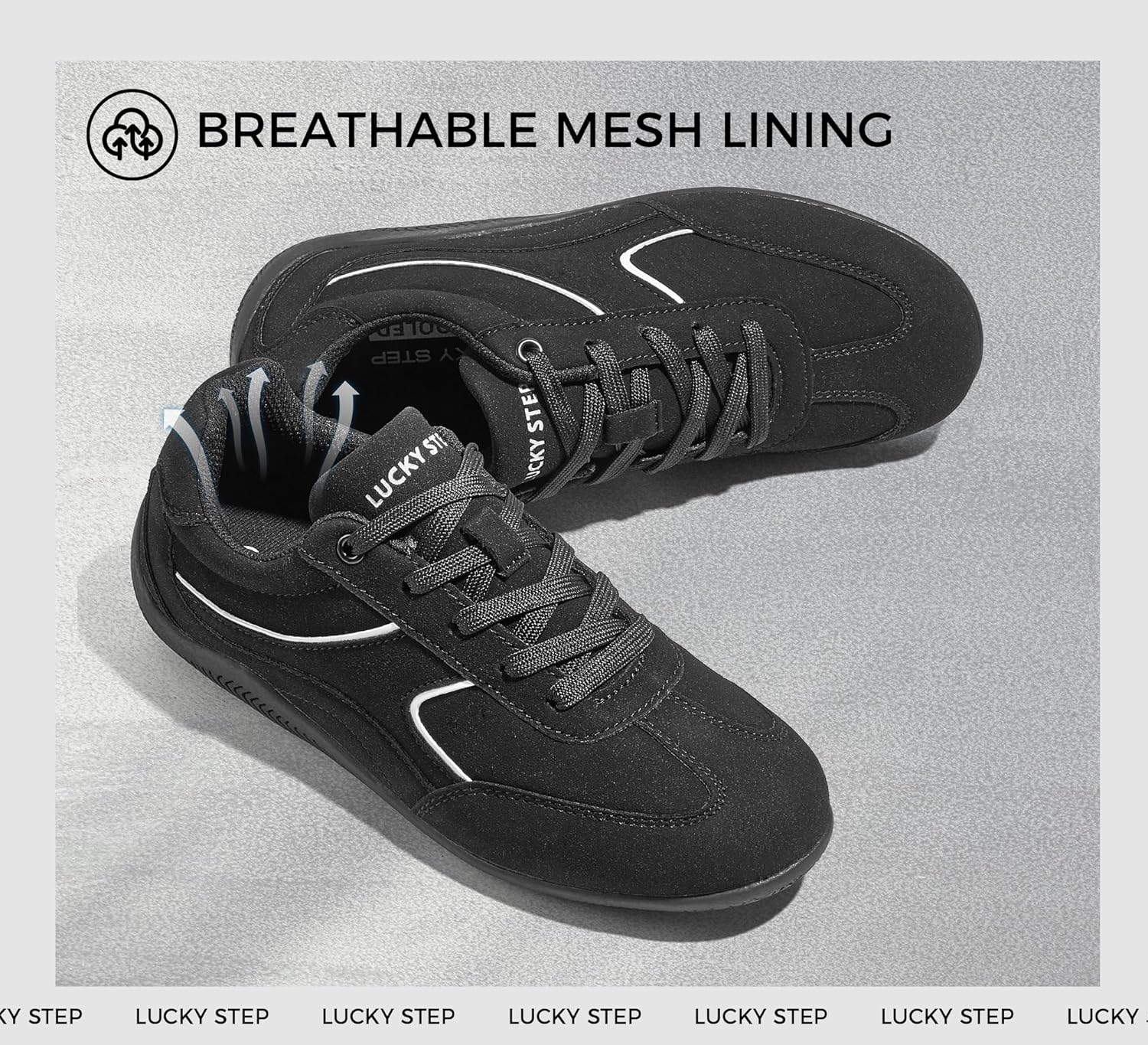 LUCKY STEP Women's Retro Casual Fashion Sneakers Classic Tennis Thin Sole Low Top Lightweight Running Trainer Trendy Cute Walking Shoes Comfortable Footwear - Image 6