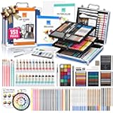 COLOUR BLOCK 151-Piece Professional Art Supply Set with Mixed Media, Paint Kit & Brushes in Aluminum Case, Complete Art Supplies for Adults, All Level Artists, Travel Art Set