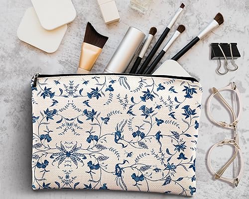 Miniatura 3 de kdqua Bolsa de maquillaje de flores de margarita, regalos inspiradores para mujeres, niñas, hijas, hermanas, bolsa de cosméticos de lino con