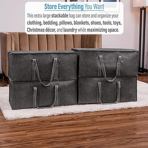 Vista 99 de VENO Paquete de 6 bolsas de mudanza extra grandes para mudanza universitaria, bolsas de almacenamiento resistentes, cajas de embalaje y suministros