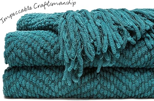 Miniatura 3 de Chanasya - Manta de punto muy suave con borlas cálida y acogedora, manta de felpa suave tejida para cama, sofá, silla, sofá, sala de estar, cama,