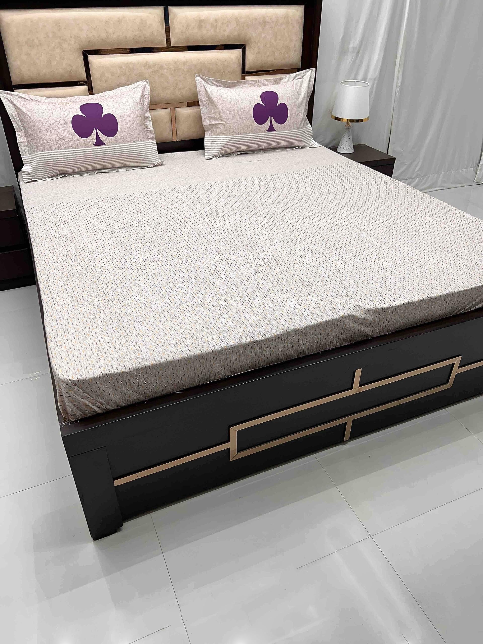 Pure Decor Lifestyle Collection Pure Cotton Bedsheets for Double Bed Cotton with Pillow Cover Set of 2 for Home King Size Bed PD 3002 - Abstract, Multicolor