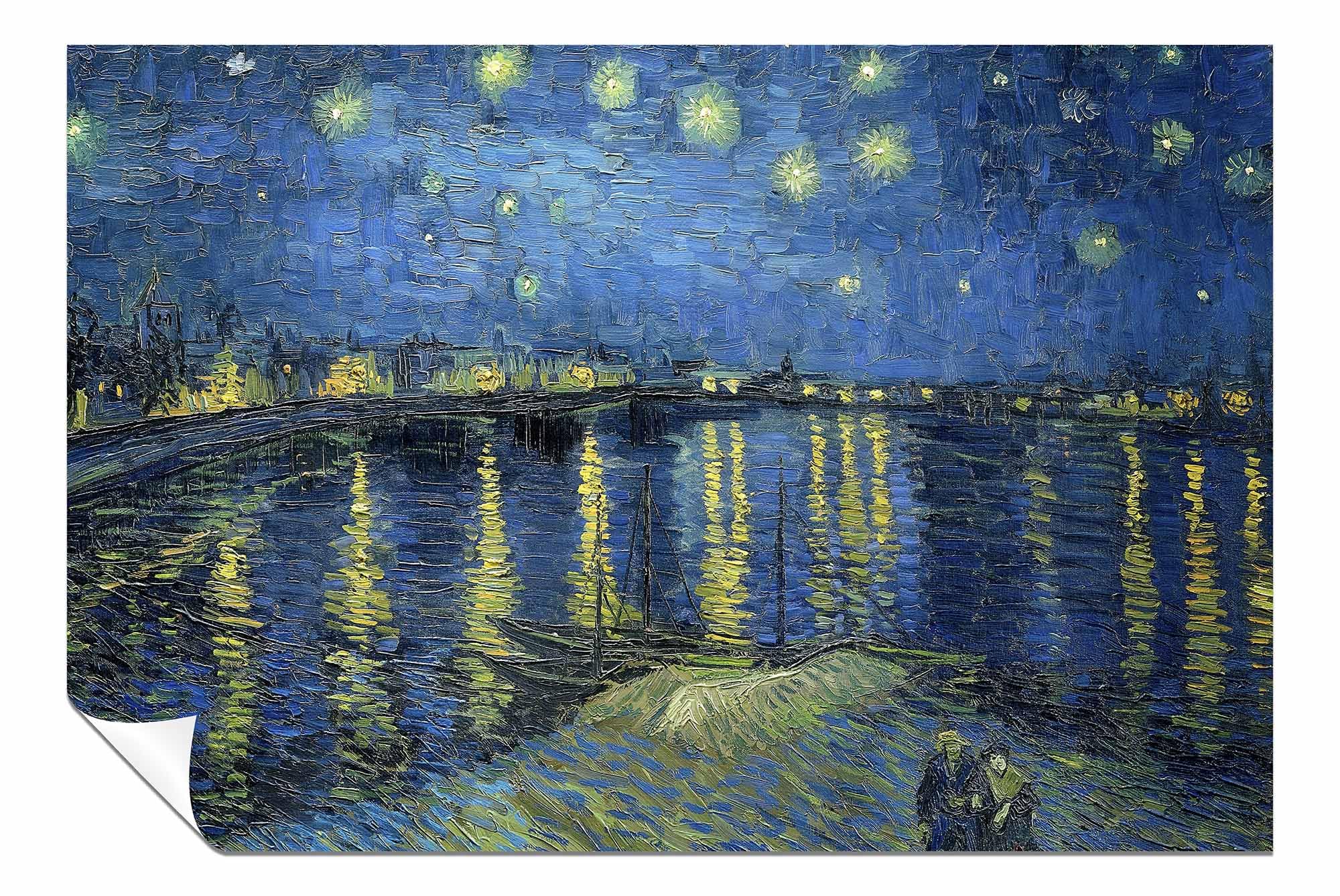 The Starry Night Over The Rhone 2 Unframed Poster, Pictures for Home Walls, Bedroom, Living Room & Bathroom Decor 31x20cm (12x8in)