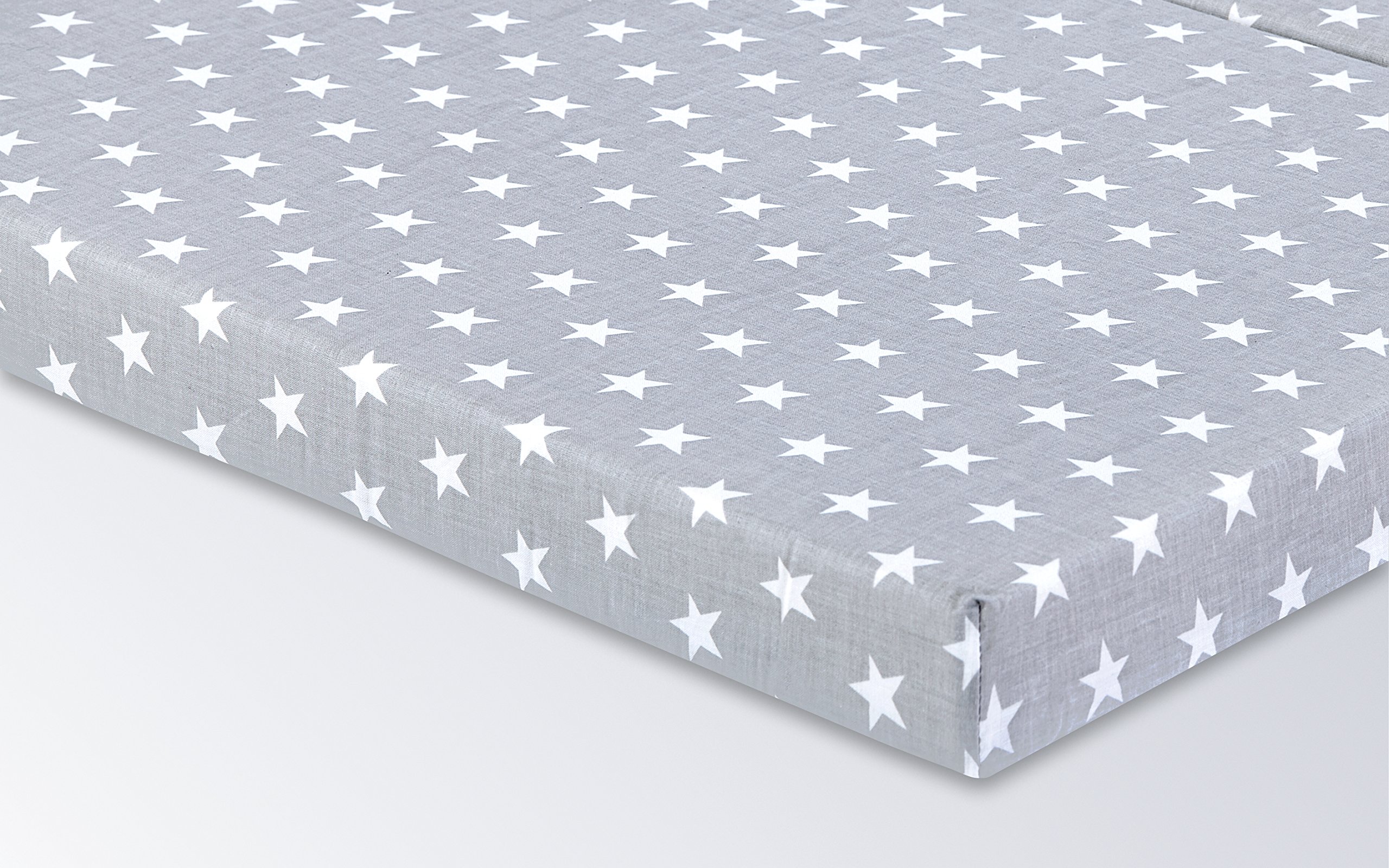 Bambini klappbare Reisebettmatratze Reisematratze 120x60 cm Sterne grau | 086604