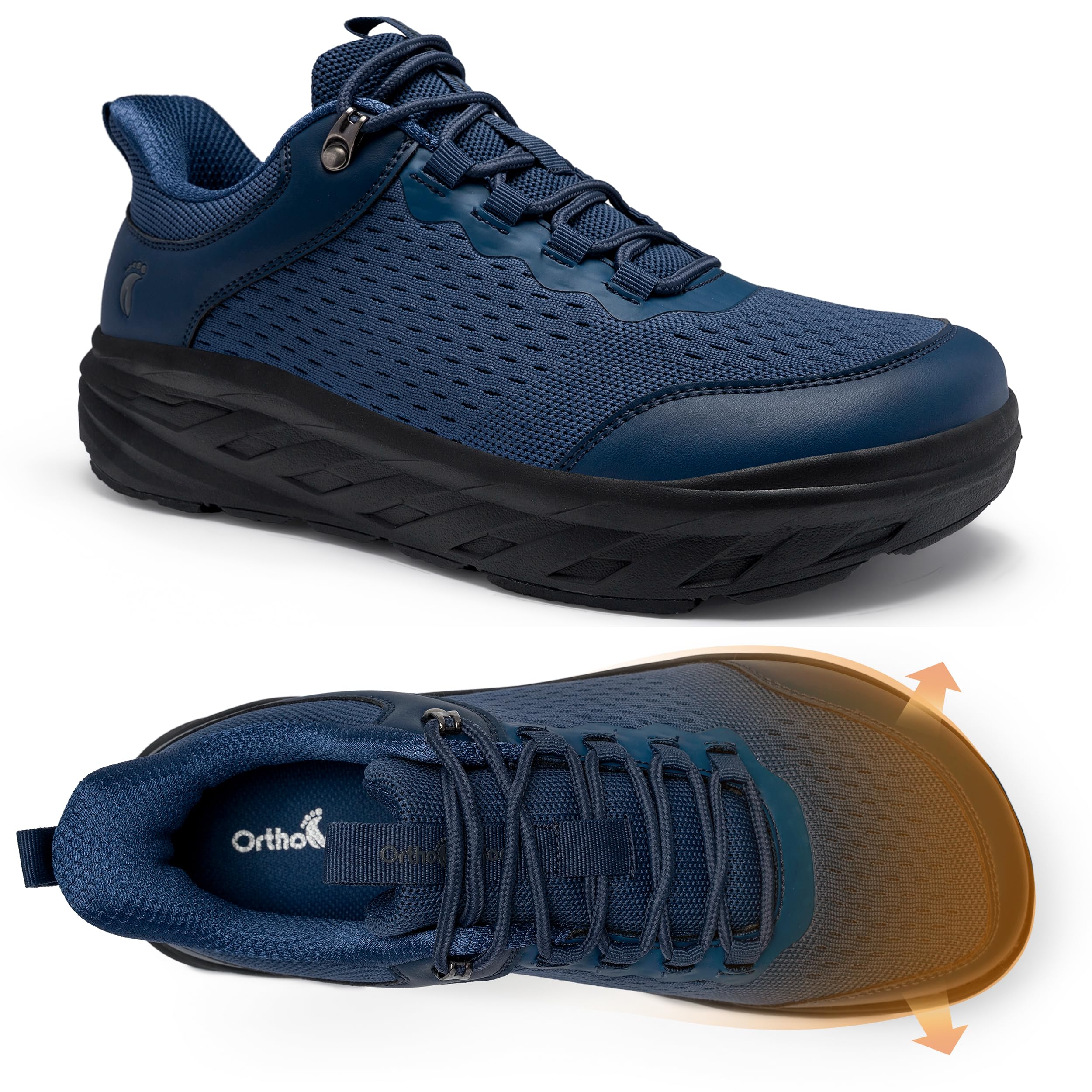 OrthoComfoot Men's Orthopedic Diabetic Wide Walking Shoes