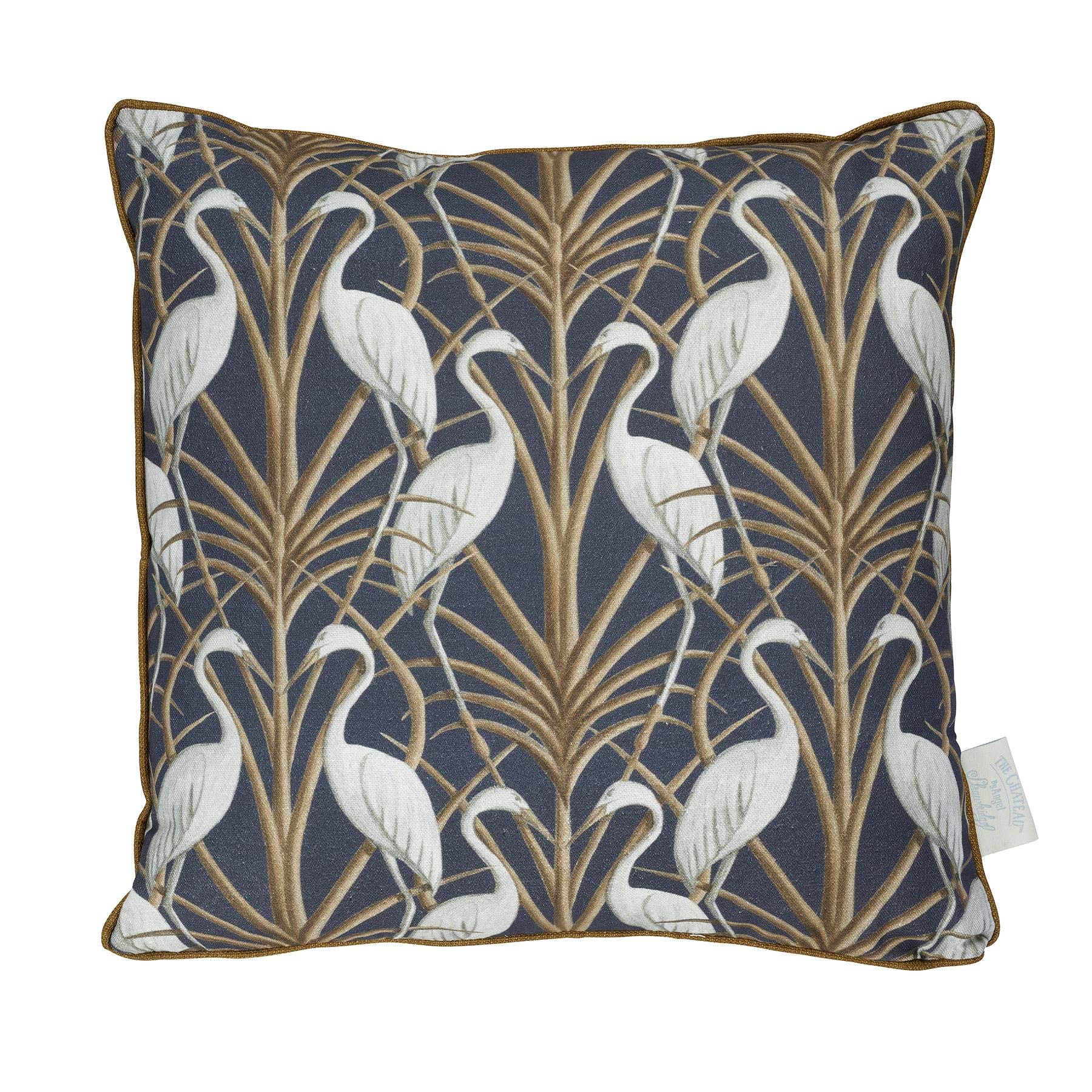 Angel Strawbridge Nouveau Heron Navy And Brown Cushion Escape To The Chateau