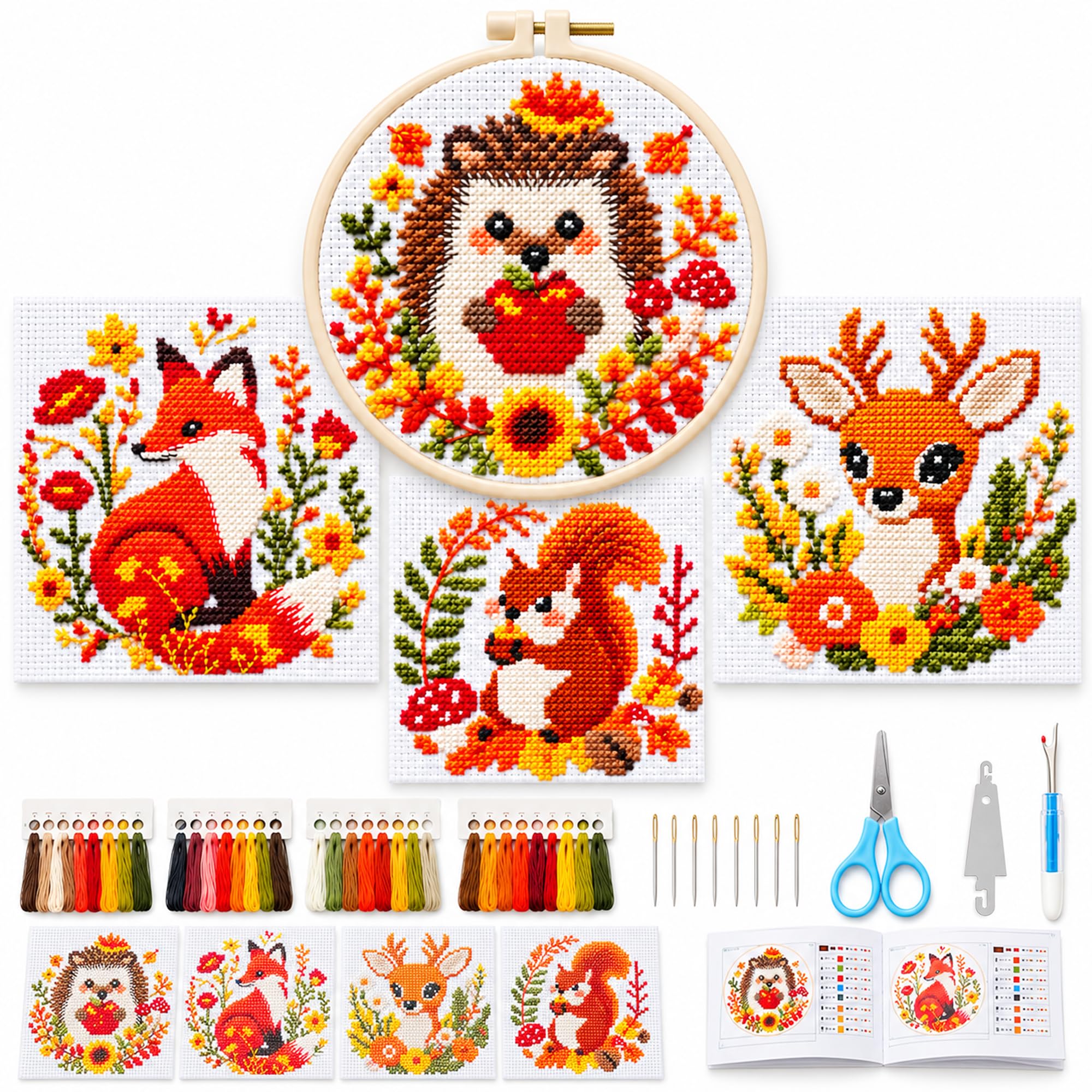 Woodland Animal Cross Stitch Kits - Beginner Friendly -13 Woodland Animal Cross Stitch Kits - Beginner Friendly -13