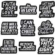 Great 1 Christian Iron-On/Sew-On Patches 9-Pack, Bible Verse Appliques