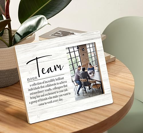 Miniatura 2 de SRADMO Team Gifts: Marco de fotos inspirador, definición de equipo, marco de fotos de mesa de madera de 10 x 8 pulgadas