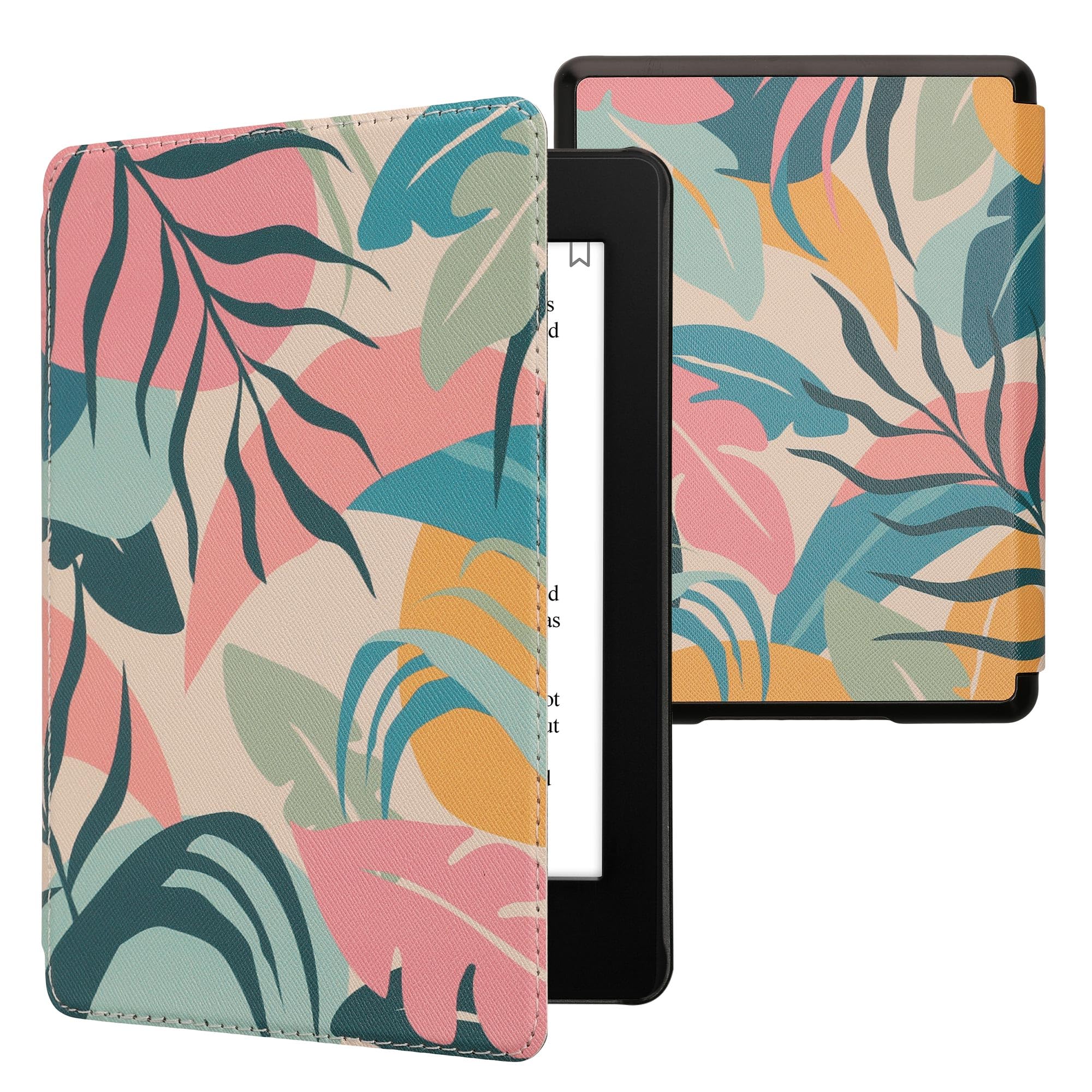 kwmobile Cover for Amazon Kindle Paperwhite (2024)/Colorsoft Case - eReader Cover with auto sleep funktion - Cosmic Nature with Blue/Grey/Black — view 17