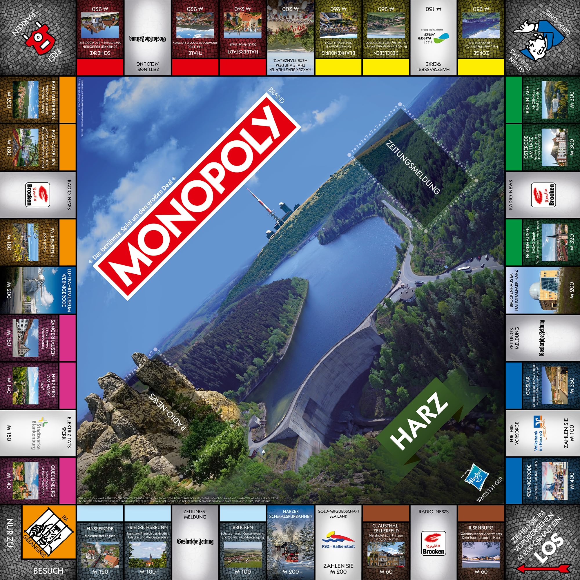 Monopoly Harz – Regional-Edition von Winning Moves | Brettspiel mit Harz-Städten & Sehenswürdigkeiten | Familienspiel für 2–6 Personen ab 8 Jahren | Geschenkidee & Souvenir