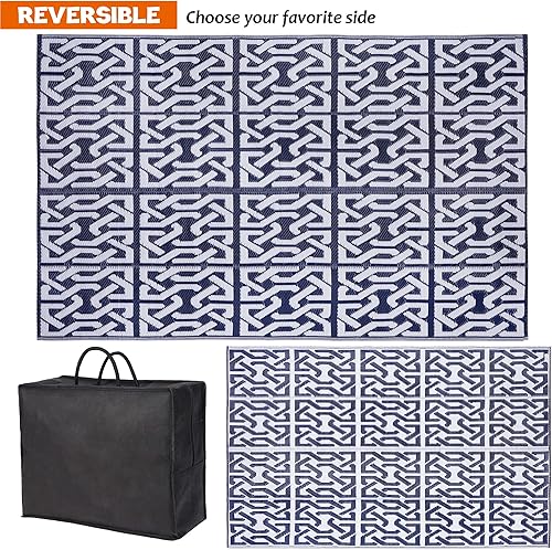 Miniatura 129 de SAND MINE Alfombras reversibles, alfombra de paja de plástico, alfombra de área moderna, alfombra de pavimento grande y alfombra para exteriores