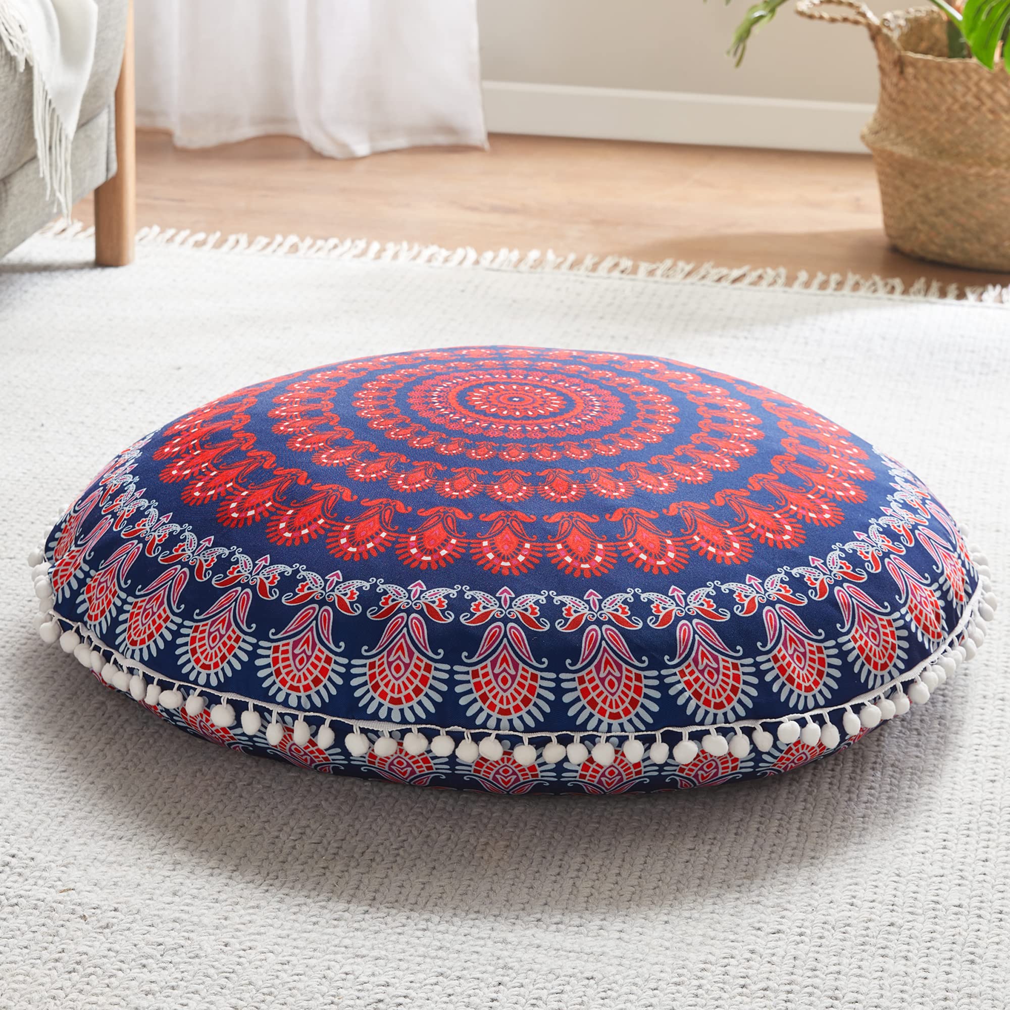 Codi32 Inch Round Floor Pillow, Large Meditation Pouf Cushion , Memory Foam Stuffer Circle Throw Pillows - (Purple Orchid, 1 Count (Pack of 1))