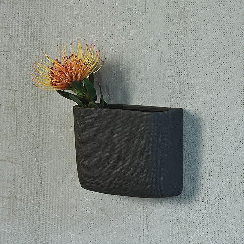 Miniatura 4 de Juego de 3 piezas de florero de bolsillo de pared gris de cerámica  Flores decorativas colgantes